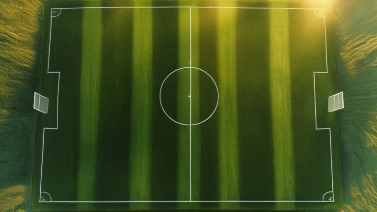 Ảnh flycam sân cỏ bóng đá nhìn từ trên cao lúc hoàng hôn, minh họa cho trận Philippines vs Myanmar ASEAN Cup 2026